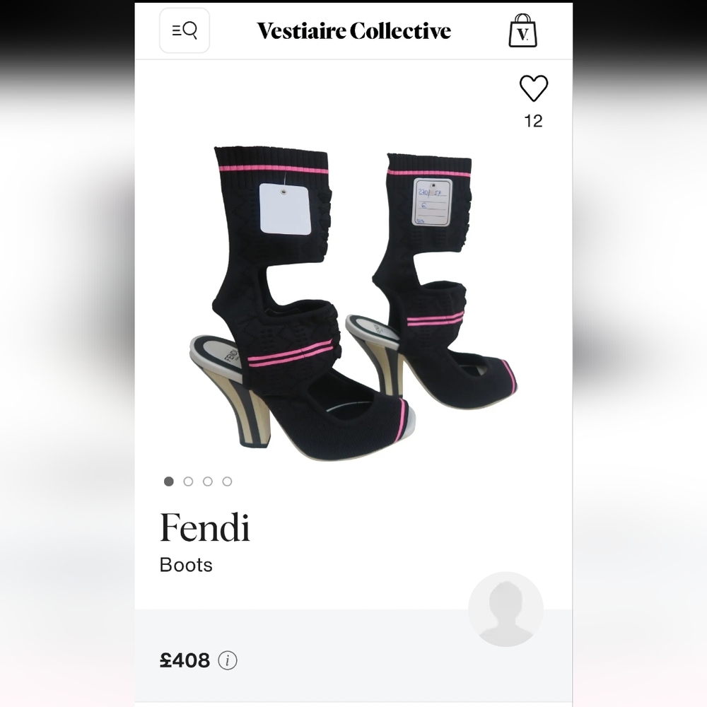 Fendi Black and Pink Ankle Boots